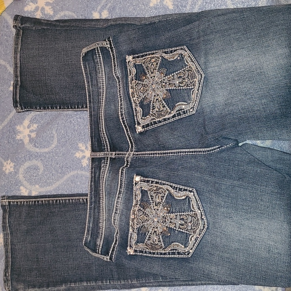 Embellished bootcut jeans